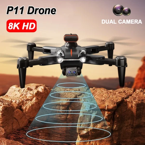 8K HD P11 Drone GPS Aerial Pography Dual Camera Omnidirectional Obstacle Avoidance Quadcopter Drones