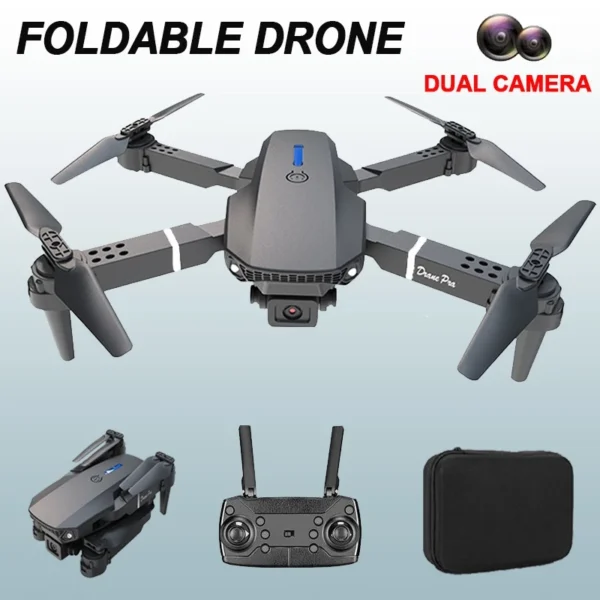 E88 PRO DRONE with Camera 4K HD Dual Camera Remote Control High altitude Video Recording Portable Four axis Drone