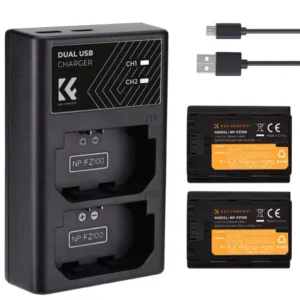 my-11134207-820la-mfqa1etn2m88d4.webp NP FZ100 Dual Slot Quick Battery Charger And 2 Battery Kit