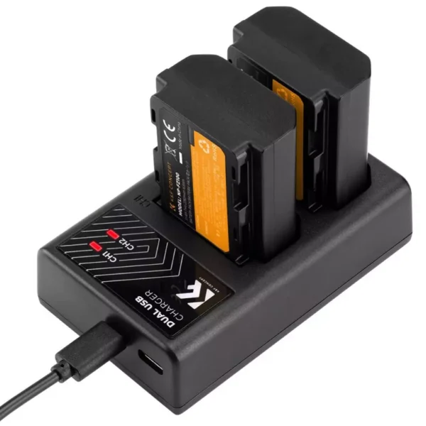 NP FZ100 Dual Slot Quick Battery Charger And 2 Battery Kit