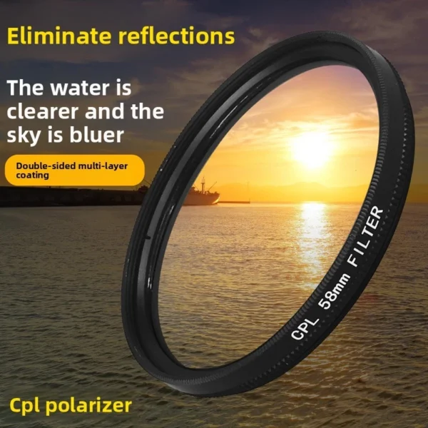 CPL camera polarizer polarizing SLR filter anti reflection mirrorless photography multi coated filter
